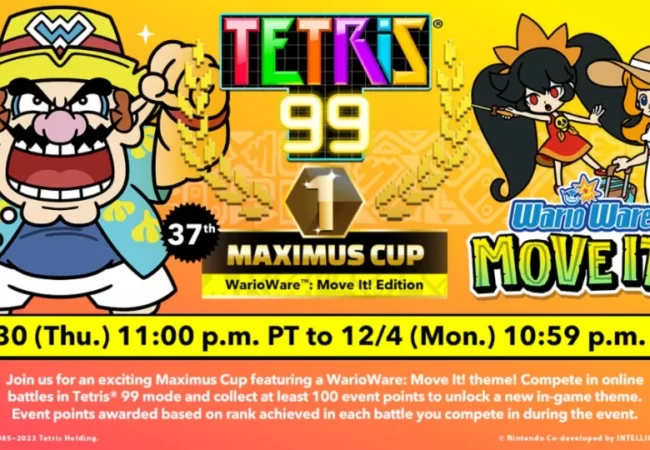 Ξεκίνησε το Maximus Cups του Tetris 99 με WarioWare: Move It ενώ έρχονται και Super Mario Bros. Wonder themes