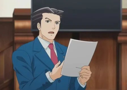ace-attorney-anime-phoenix-wright-in-court-looking-at-evidence